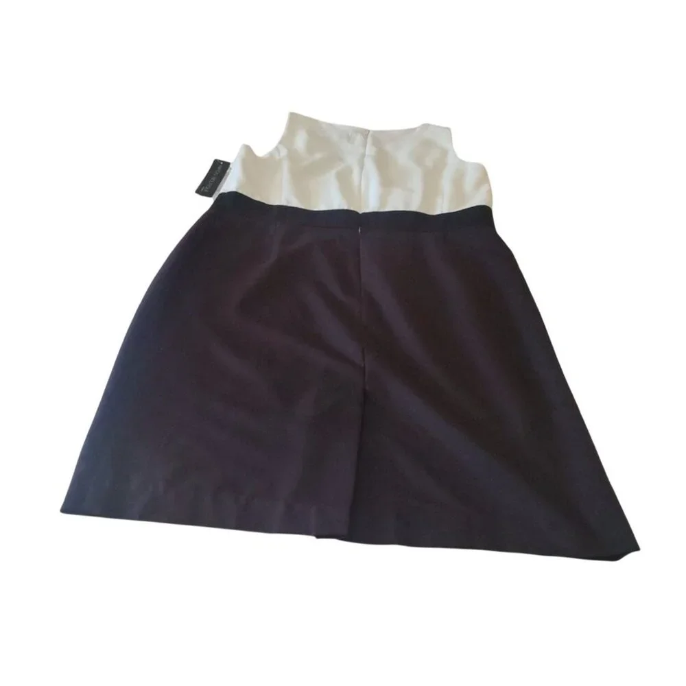 Nipon Boutique Women's 16W Colorblock Sleeveless Sheath Dress In Chocolate/White - Picture 7 of 15